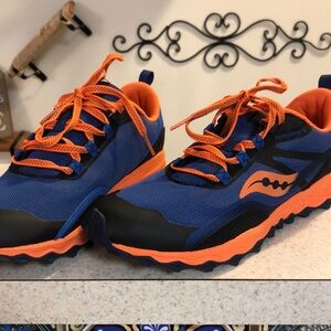 Saucony Blue and Orange Athletic Sneakers